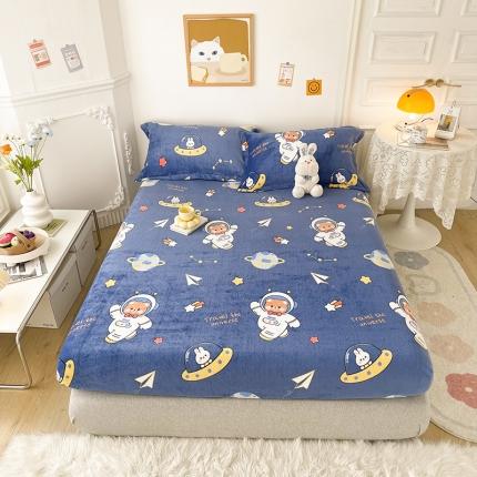 91家纺网 家纺一手货源 找家纺 (总）纽缦 2022新款牛奶绒床笠法莱水晶宝宝