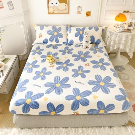 91家纺网 家纺一手货源 找家纺 (总）纽缦 2022新款牛奶绒床笠法莱水晶宝宝