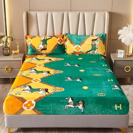 91家纺网 家纺一手货源 找家纺 (总）纽缦 2022新款牛奶绒床笠法莱水晶宝宝