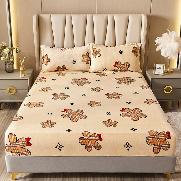 91家纺网 家纺一手货源 找家纺 纽缦 2022新款牛奶绒床笠法莱水晶宝宝 百花齐放