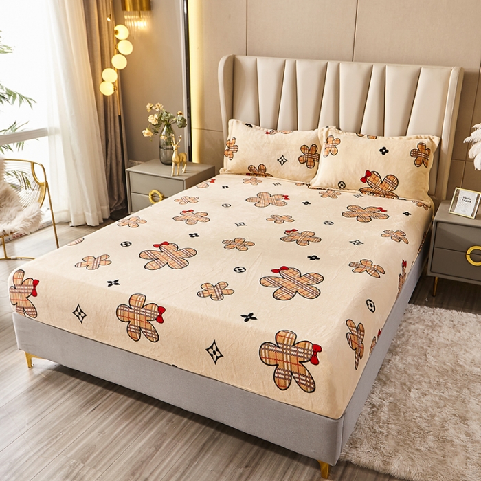 91家纺网 家纺一手货源 找家纺 纽缦 2022新款牛奶绒床笠法莱水晶宝宝 百花齐放