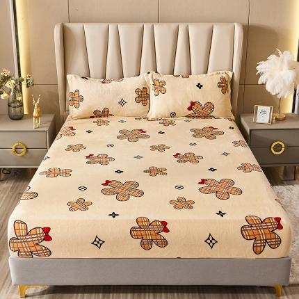 91家纺网 家纺一手货源 找家纺 纽缦 2022新款牛奶绒床笠法莱水晶宝宝 百花齐放