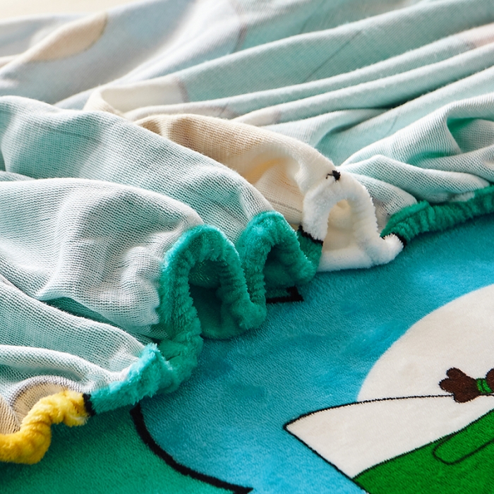 91家纺网 家纺一手货源 找家纺 纽缦 2022新款牛奶绒床笠法莱水晶宝宝 草莓女孩