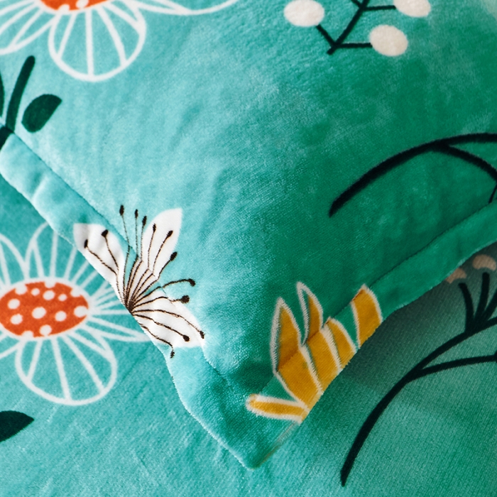 91家纺网 家纺一手货源 找家纺 纽缦 2022新款牛奶绒床笠法莱水晶宝宝 春雨绿