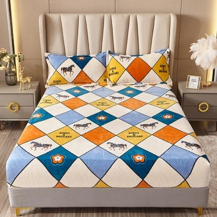 纽缦 2022新款牛奶绒床笠法莱水晶宝宝 皇家白马