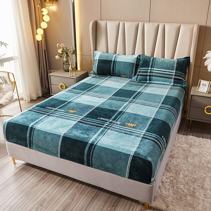 91家纺网 家纺一手货源 找家纺 纽缦 2022新款牛奶绒床笠法莱水晶宝宝 几何情调