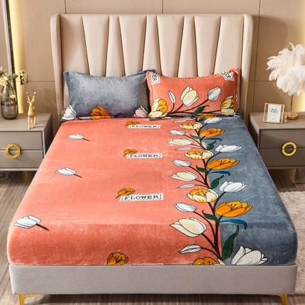 纽缦 2022新款牛奶绒床笠法莱水晶宝宝 绝世花颜玉（大版）