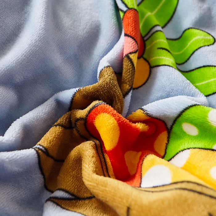 91家纺网 家纺一手货源 找家纺 纽缦 2022新款牛奶绒床笠法莱水晶宝宝 恐龙世界蓝（大版）