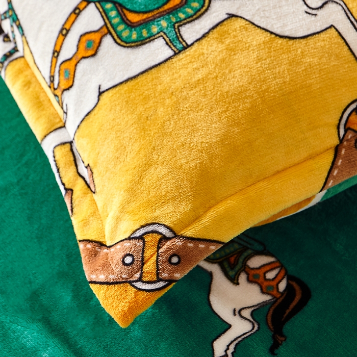 91家纺网 家纺一手货源 找家纺 纽缦 2022新款牛奶绒床笠法莱水晶宝宝 马到成功绿（大版）