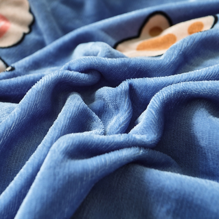 91家纺网 家纺一手货源 找家纺 纽缦 2022新款牛奶绒床笠法莱水晶宝宝 摩登小熊蓝灰