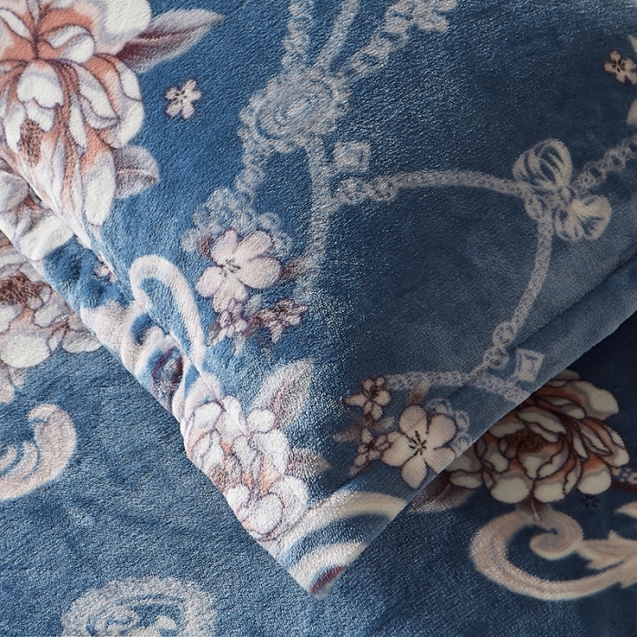 91家纺网 家纺一手货源 找家纺 纽缦 2022新款牛奶绒床笠法莱水晶宝宝 欧海风情