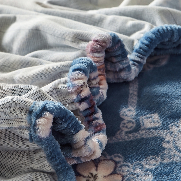 91家纺网 家纺一手货源 找家纺 纽缦 2022新款牛奶绒床笠法莱水晶宝宝 欧海风情