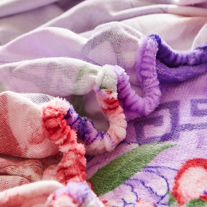 91家纺网 家纺一手货源 找家纺 纽缦 2022新款牛奶绒床笠法莱水晶宝宝 婉韵紫（大版）