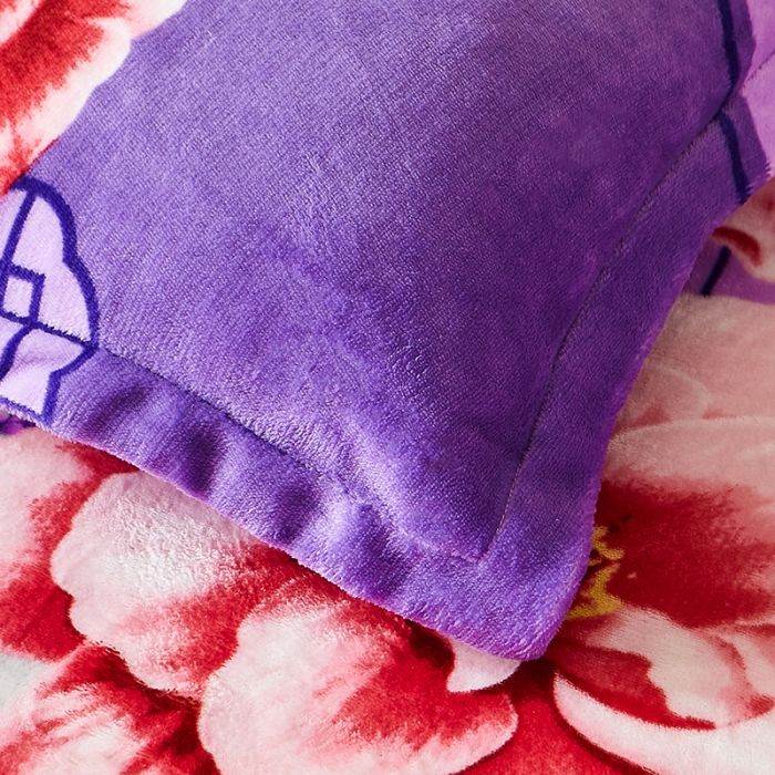 91家纺网 家纺一手货源 找家纺 纽缦 2022新款牛奶绒床笠法莱水晶宝宝 婉韵紫（大版）