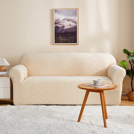 91家纺网 家纺一手货源 找家纺 （总）共鸣 2022新款摇粒绒提花交织纹系列沙发套