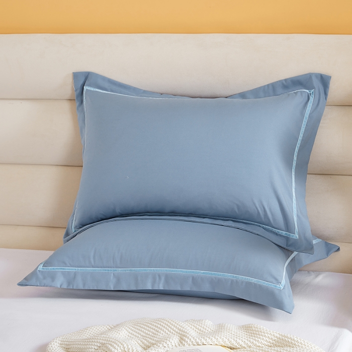 91家纺网 家纺一手货源 找家纺 （总）丰淘家纺 2022新款水洗棉丝带边纯色枕套