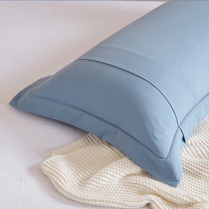 91家纺网 家纺一手货源 找家纺 （总）丰淘家纺 2022新款水洗棉丝带边纯色枕套