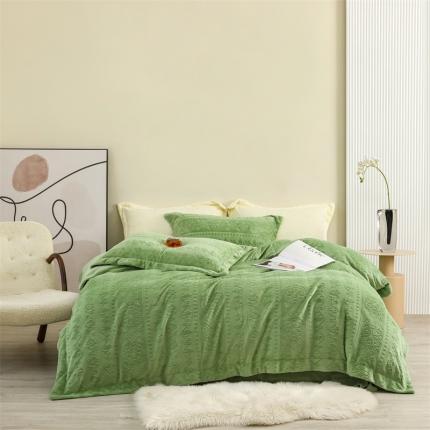 91家纺网 家纺一手货源 找家纺 总名品优仓 2022新款辛西娅系列230g牛奶绒雕花四件套