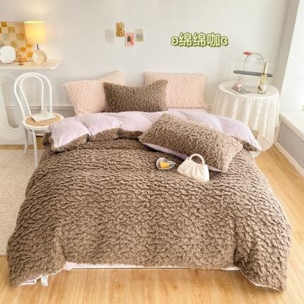 91家纺网 家纺一手货源 找家纺 （总）顾里家纺 2022新款云朵泡芙咩绒四件套