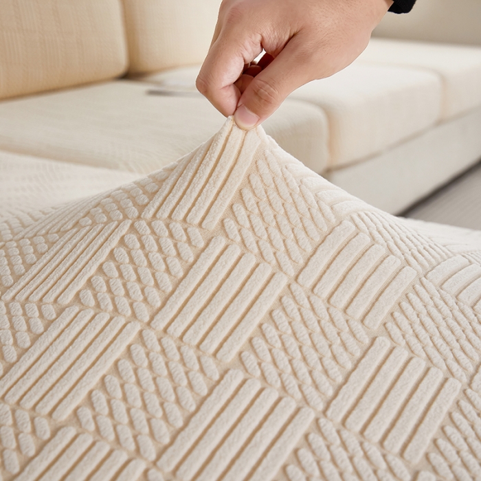 91家纺网 家纺一手货源 找家纺 （总）共鸣 2022新款摇粒绒提花交织纹系列椅套-裙摆款