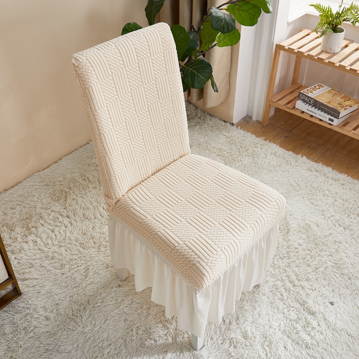 91家纺网 家纺一手货源 找家纺 （总）共鸣 2022新款摇粒绒提花交织纹系列椅套-裙摆款