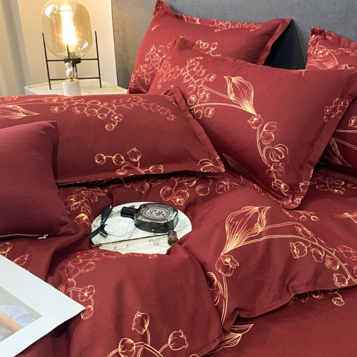 91家纺网 家纺一手货源 找家纺 典雅 2022新款网红爆款加厚植物羊绒磨毛单被套 江南春