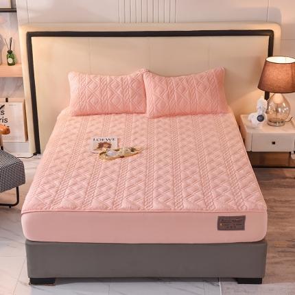 91家纺网 家纺一手货源 找家纺 豪选 2025新款羊羔绒德绒夹棉速暖加厚夹棉床笠 德绒玉色