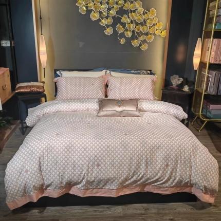 91家纺网 家纺一手货源 找家纺 （总）玖玖爱 2022新款120支纯棉绵羊绒四件套-心恋