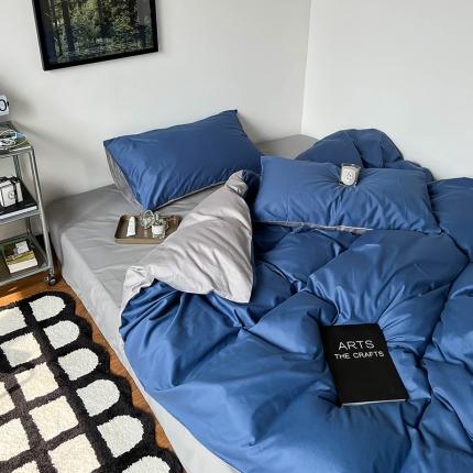 91家纺网 家纺一手货源 找家纺 （总）红馆 2022新款纯棉13070撞色四件套