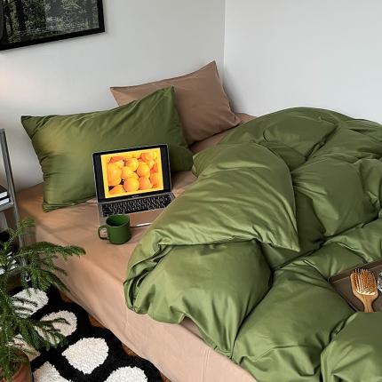 91家纺网 家纺一手货源 找家纺 （总）红馆 2022新款纯棉13070撞色四件套