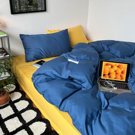 91家纺网 家纺一手货源 找家纺 （总）红馆 2022新款纯棉13070撞色四件套