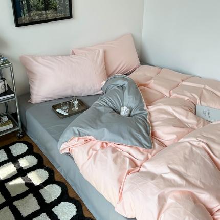 91家纺网 家纺一手货源 找家纺 （总）红馆 2022新款纯棉13070撞色四件套