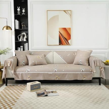 91家纺网 家纺一手货源 找家纺 火星时代 沙发垫四季通用靠背巾盖布防滑简约沙发套罩全包花枝招展