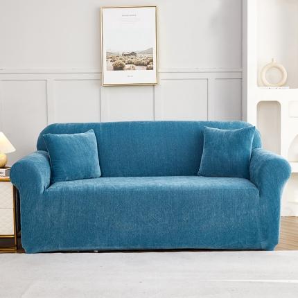 逐日沙发套2023加厚雪尼尔纯色系列三人沙发套雪尼尔-宁静蓝