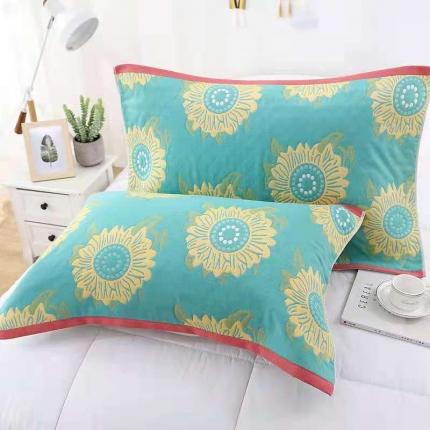 91家纺网 家纺一手货源 找家纺 总酒店酒店 2023新款三层纱布糖果色枕巾一对