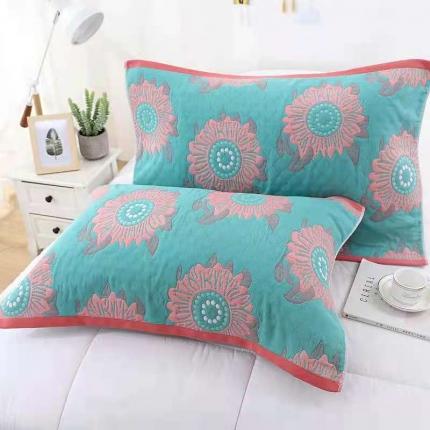 91家纺网 家纺一手货源 找家纺 总酒店酒店 2023新款三层纱布糖果色枕巾一对