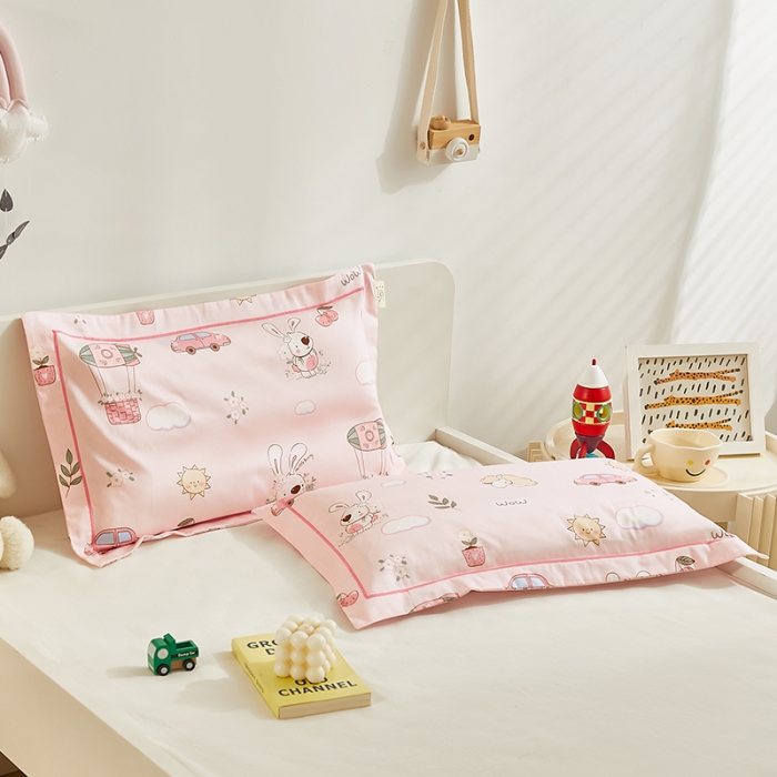 91家纺网 家纺一手货源 找家纺 荷马之梦 2022新款60长绒棉儿童枕套一只装 奶味小兔