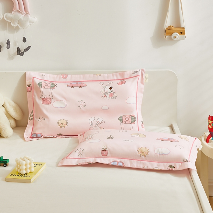 91家纺网 家纺一手货源 找家纺 荷马之梦 2022新款60长绒棉儿童枕套一只装 奶味小兔