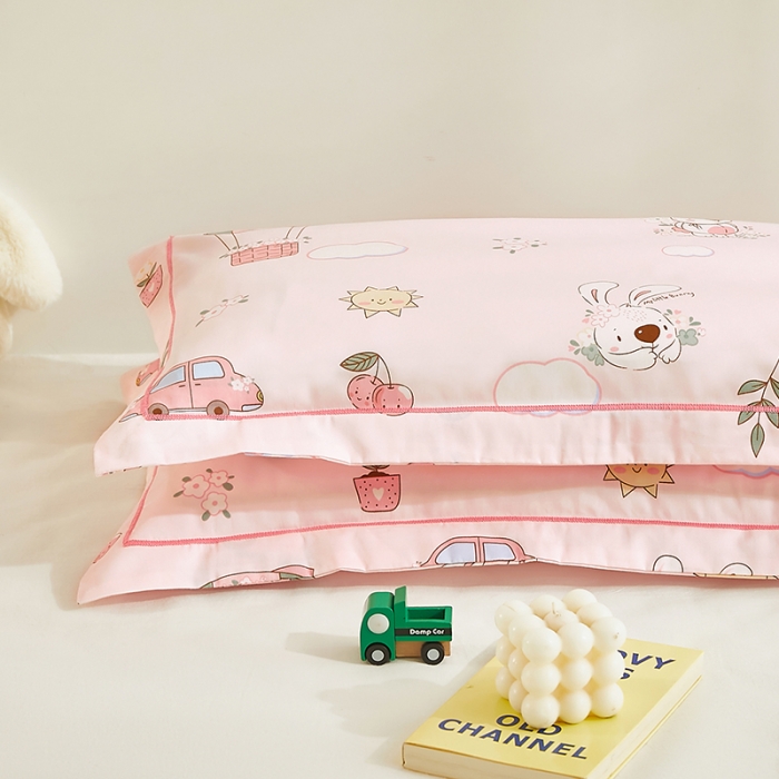 91家纺网 家纺一手货源 找家纺 荷马之梦 2022新款60长绒棉儿童枕套一只装 奶味小兔