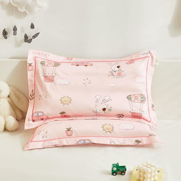 91家纺网 家纺一手货源 找家纺 荷马之梦 2022新款60长绒棉儿童枕套一只装 奶味小兔