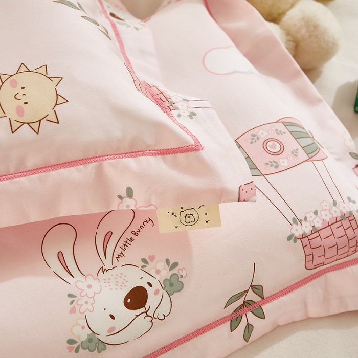 91家纺网 家纺一手货源 找家纺 荷马之梦 2022新款60长绒棉儿童枕套一只装 奶味小兔