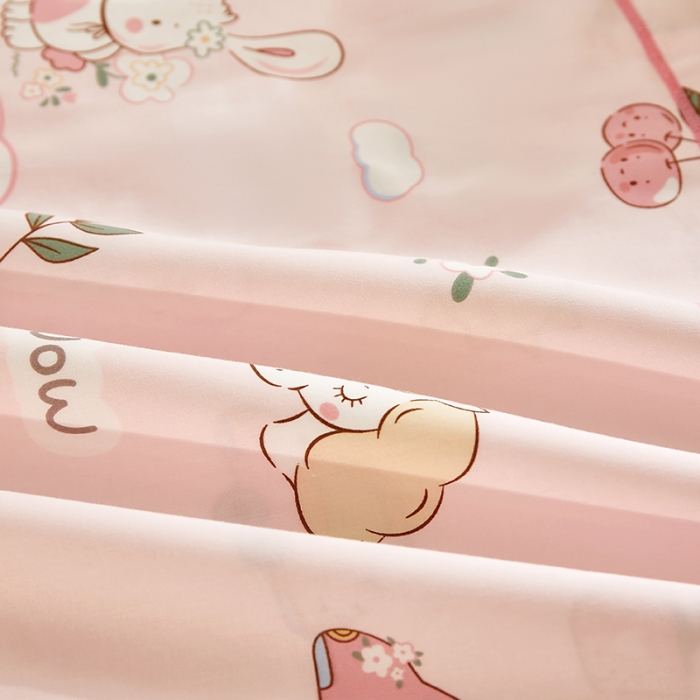 91家纺网 家纺一手货源 找家纺 荷马之梦 2022新款60长绒棉儿童枕套一只装 奶味小兔