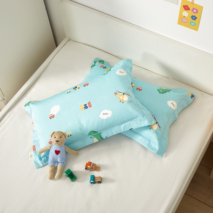 91家纺网 家纺一手货源 找家纺 荷马之梦 2022新款60长绒棉儿童枕套一只装 小恐龙