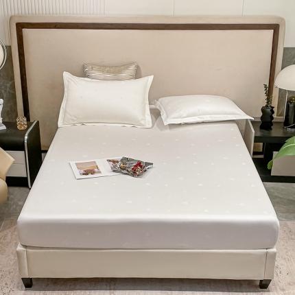 91家纺网 家纺一手货源 找家纺 （总）2025品乐100支长绒棉纯色提花床笠 笠高35cm