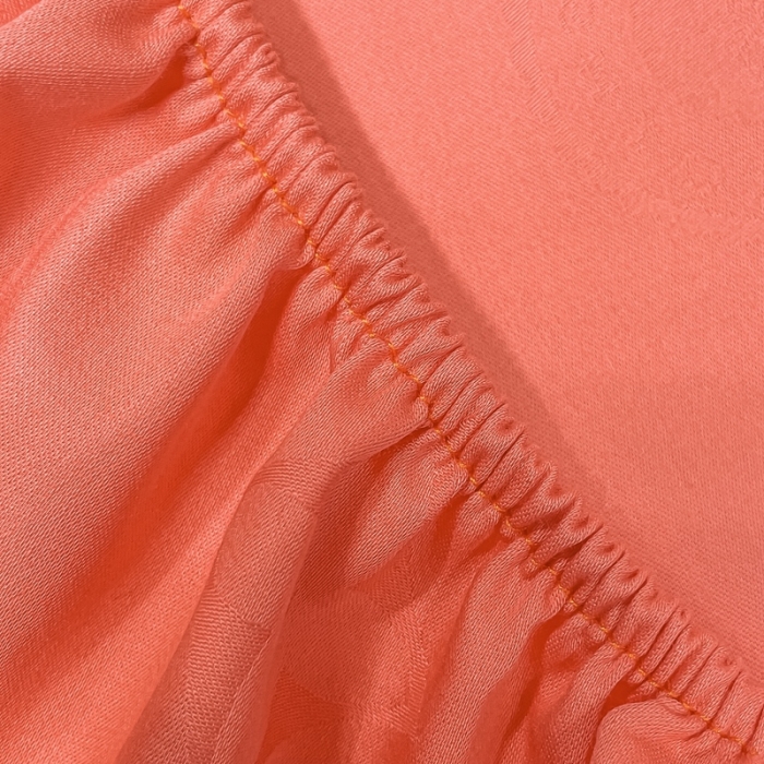 91家纺网 家纺一手货源 找家纺 品乐 2022新款100支长绒棉提花床笠 纯色梦境桔