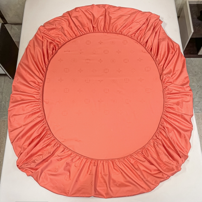 91家纺网 家纺一手货源 找家纺 品乐 2022新款100支长绒棉提花床笠 纯色梦境桔