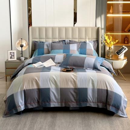 91家纺网 家纺一手货源 找家纺 小时代 2022新款全棉印花床盖四件套 简爱-蓝