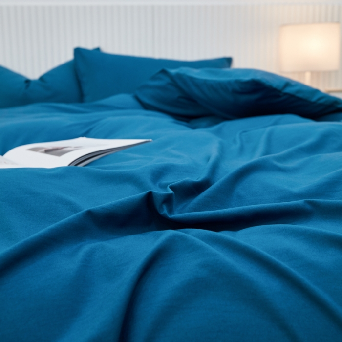 91家纺网 家纺一手货源 找家纺 乐居坊 2023新款纯色忆丝棉四件套 香菲-湖水兰