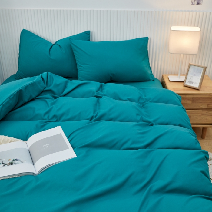 91家纺网 家纺一手货源 找家纺 乐居坊 2023新款纯色忆丝棉四件套 香菲-草绿