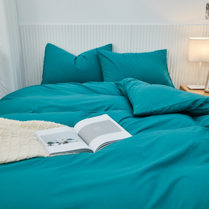 91家纺网 家纺一手货源 找家纺 乐居坊 2023新款纯色忆丝棉四件套 香菲-草绿